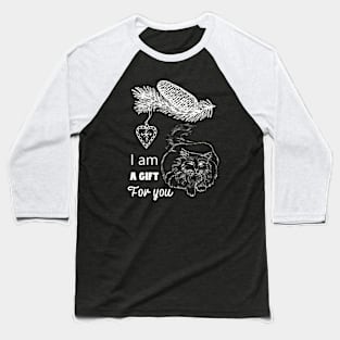 Christmas Gift with Cat Illustration Baseball T-Shirt